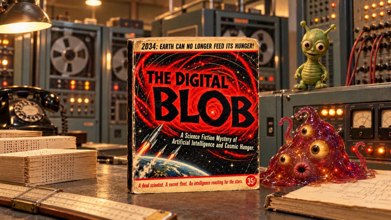 Cover for The Digital Blob, A Sci Fi Mystery of AI and Cosmic Hunger